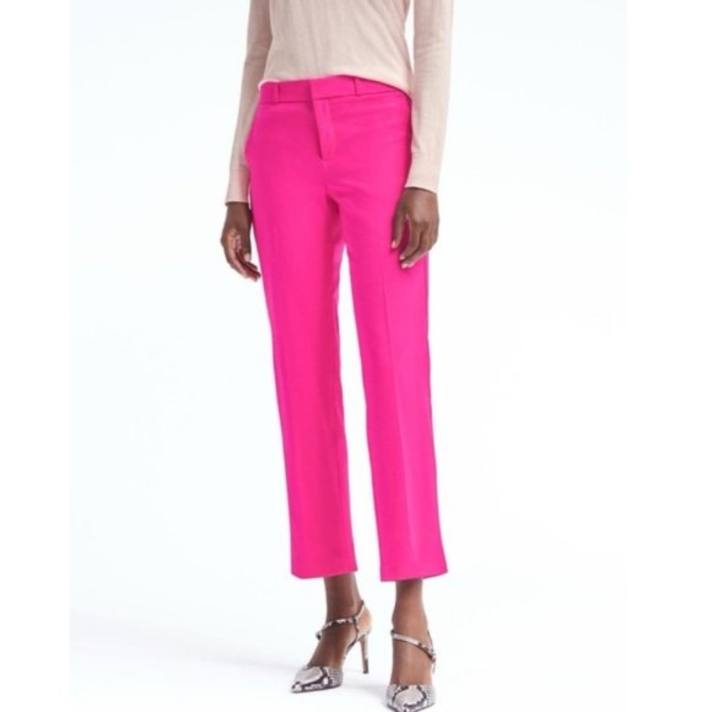 Banana Republic Hot Pink Straight-Leg Dress Pants